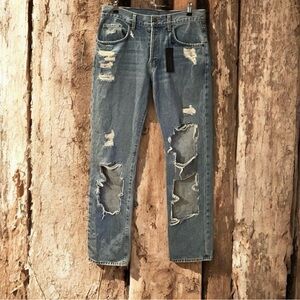 NWT Carman LA Boyfriend Straight Leg Distressed Jeans